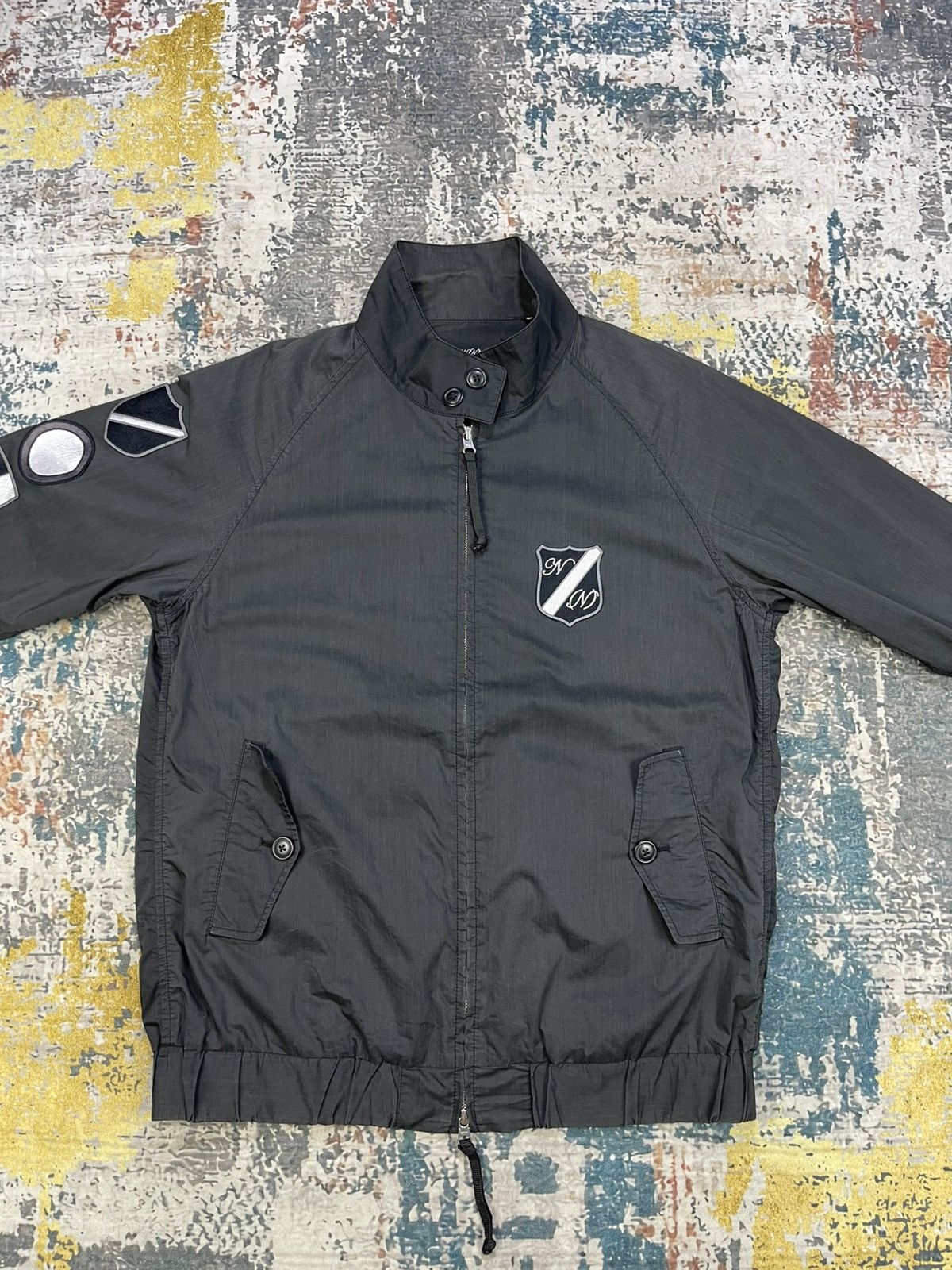 Number (N)ine Number Nine Black Emblem Patch Logo Zip Up Blouson Jacket Size US M / EU 48-50 / 2 - 2 Thumbnail