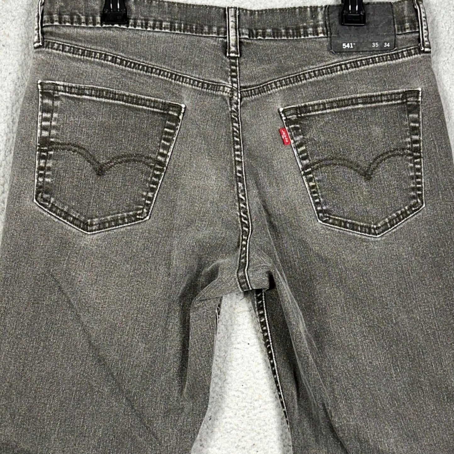 Levi's Levi's 541 Athletic Taper Jeans Grey 35x34 Men Regular Waist 5-Pocket Stretch Denim Tapered Zip Button Size US 35 - 3 Thumbnail