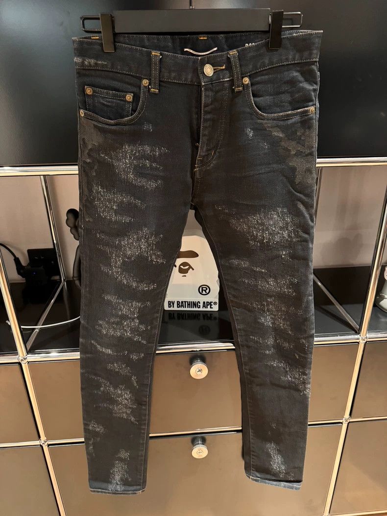 Saint Laurent Paris Saint laurent paris Cut jeans with a paint knife jeans 2506 Size US 28 / EU 44 - 1 Thumbnail