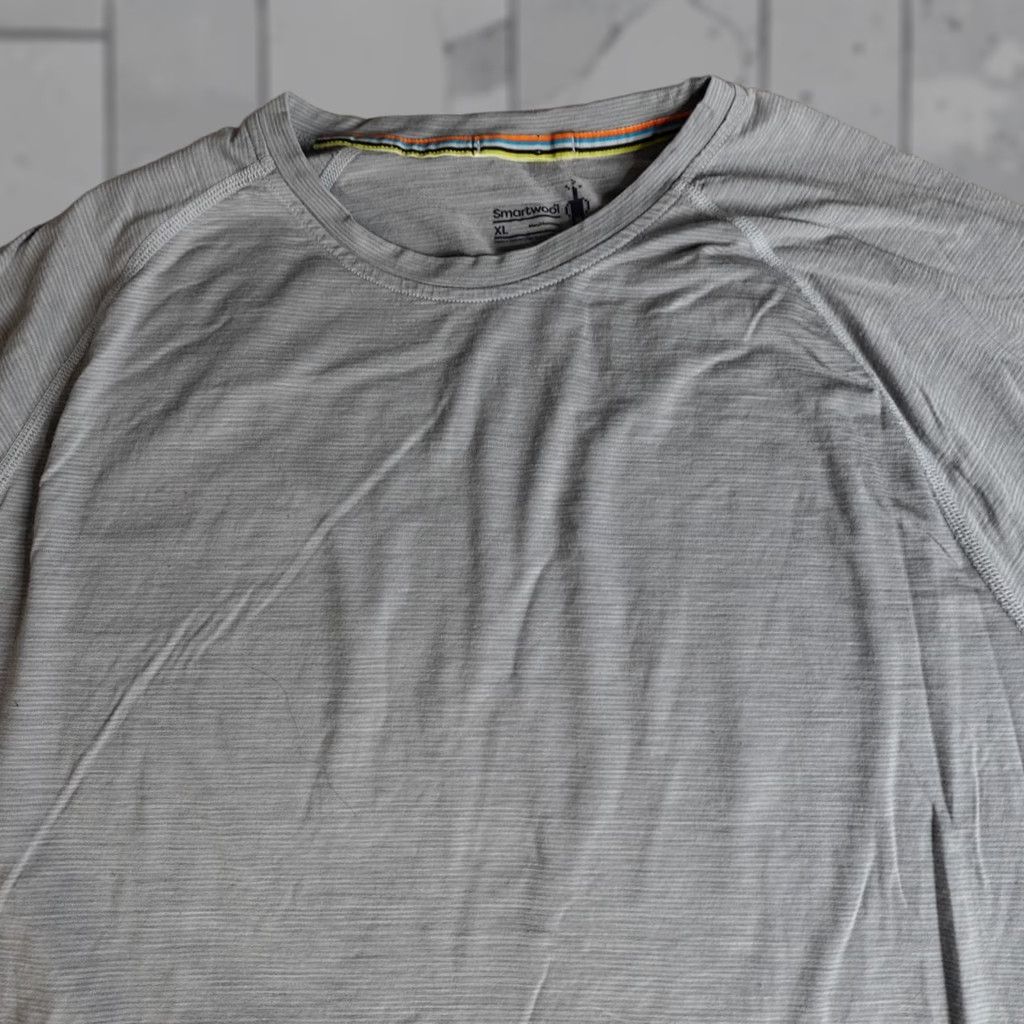 Smartwool SmartWool Mens Sweater XL Gray Raglan Merino Wool Blend Knit Pullover Long Sleeve Striped Logo Zip? Not applicable Size US XL / EU 56 / 4 - 1 Thumbnail