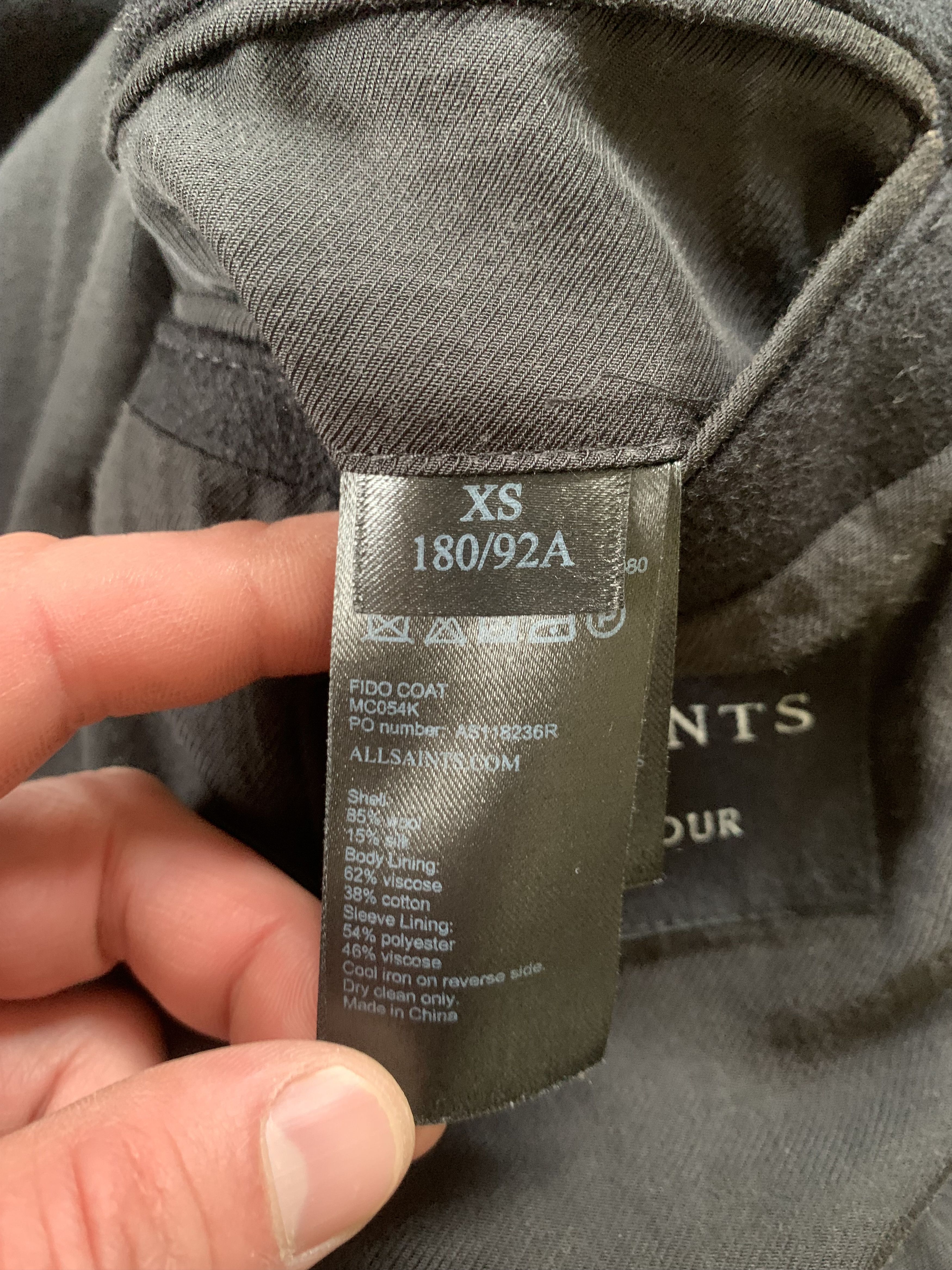 Allsaints Allsaints Fido Coat Black Wool Blend Overcoat Size US XS / EU 42 / 0 - 10 Thumbnail