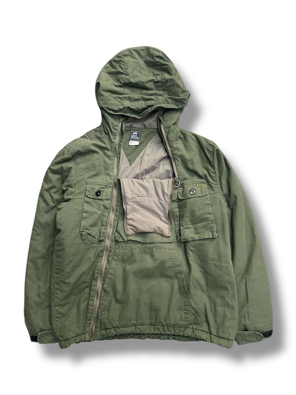 Japanese Brand Kriff Mayer Hinoko Anorak Asymetrical Zipper Military Jacket Size US L / EU 52-54 / 3 - 3 Thumbnail