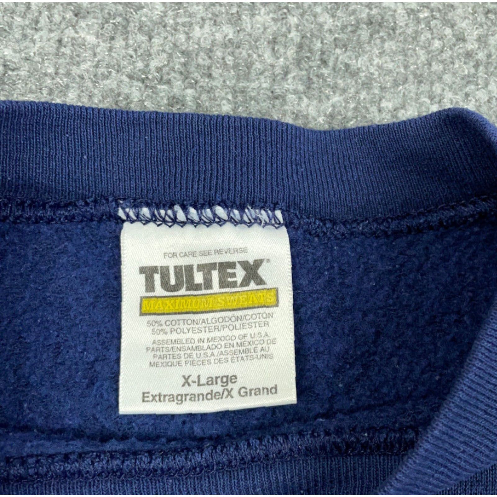 Tultex VINTAGE Tultex Blue Pullover Sweatshirt Adult XL 90s Skater Hipster Retro Mens Size US XL / EU 56 / 4 - 3 Thumbnail