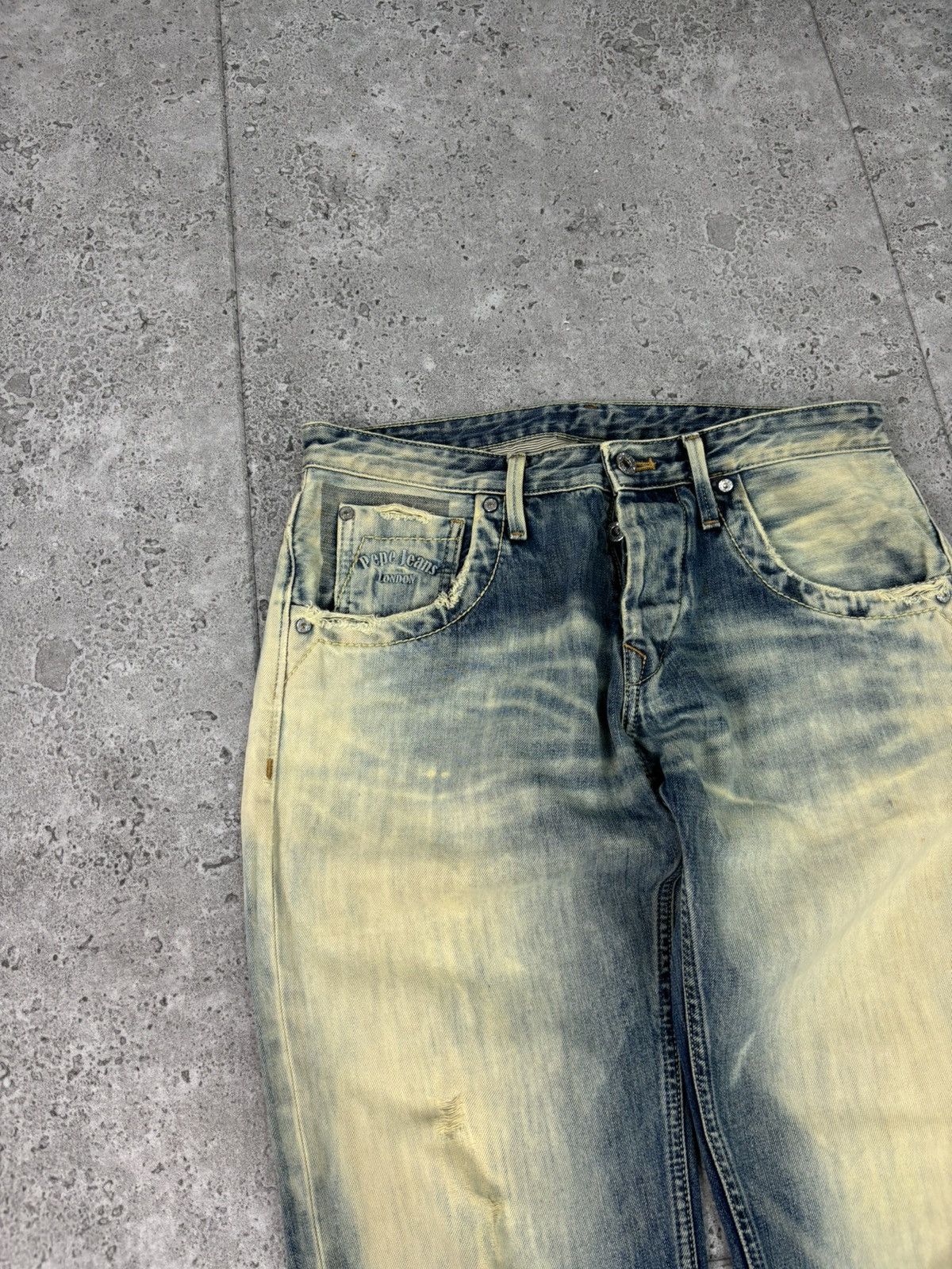 Japanese Brand × Pepe Jeans × Vintage Y2K Japan Denim Faddd Distressed Diesel Style Trendy WideLeg Size US 34 / EU 50 - 4 Thumbnail