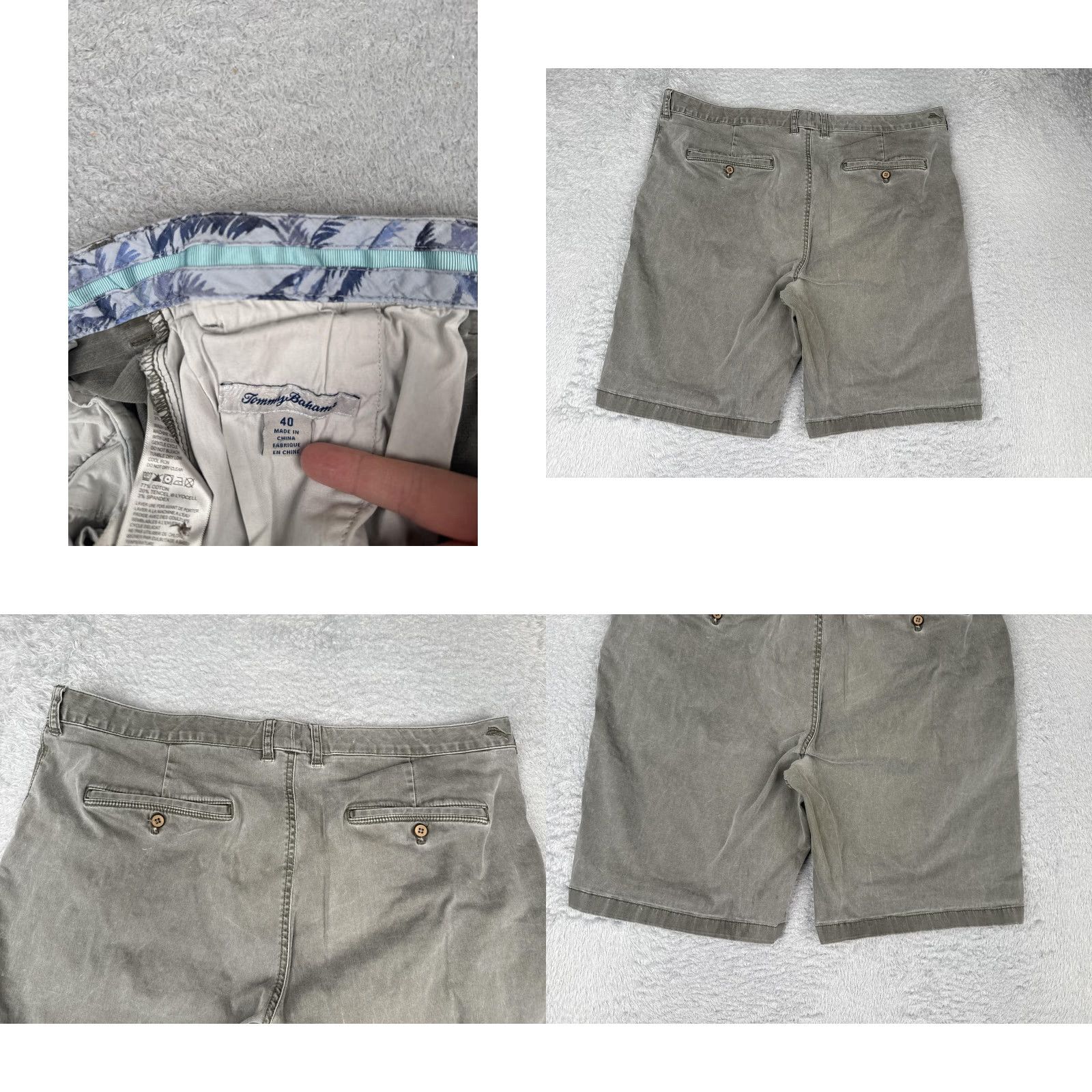 Tommy Bahama Tommy Bahama Shorts Mens 40 Gray Chino Flat Front Casual Cotton Blend Walk Size US 40 / EU 56 - 8 Thumbnail