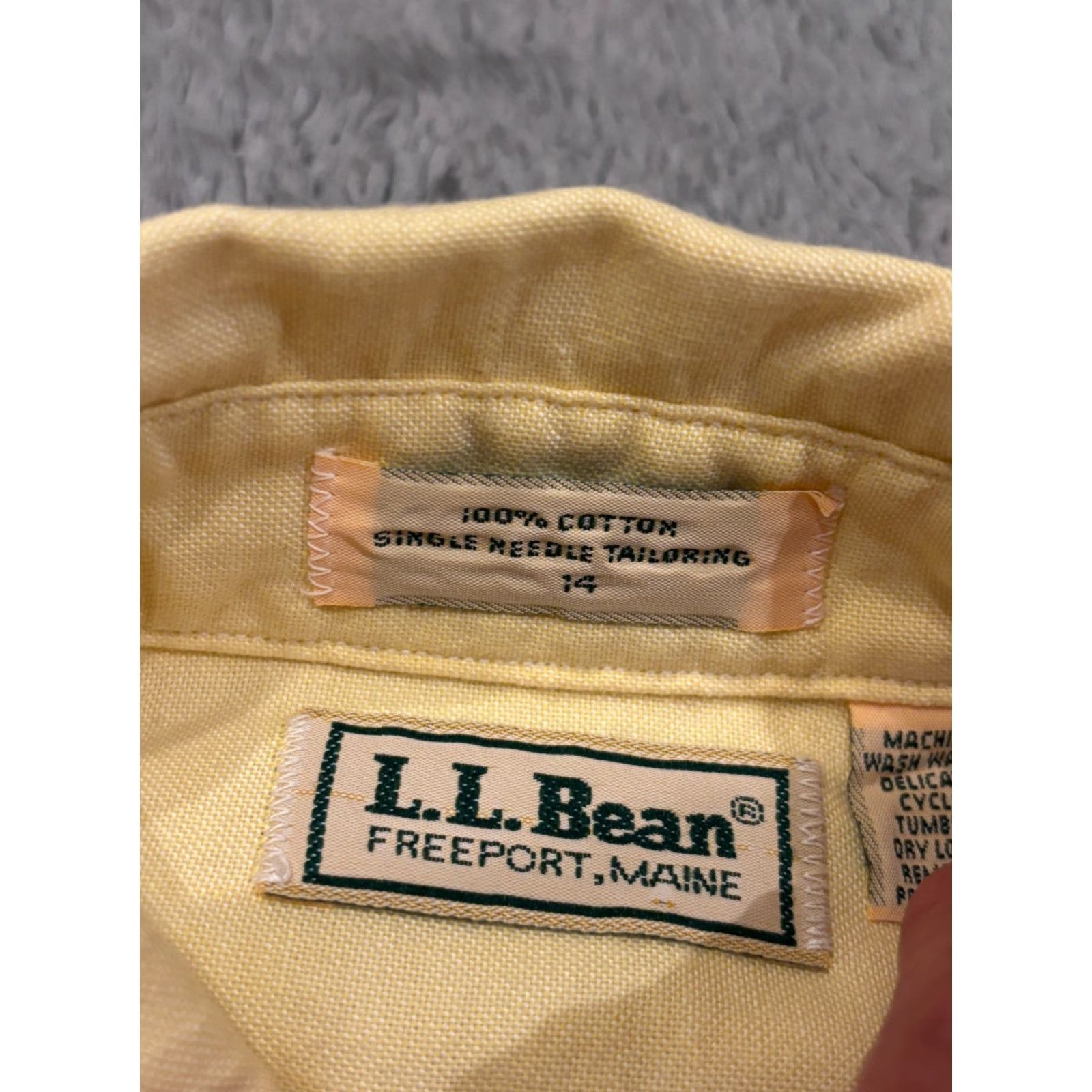 Vintage VINTAGE L.L. Bean Shirt Womens 14 Yellow Long Sleeve Button-Up Tailor Style Basic Button-Up Womens 14 Yellow Long Sleeve Cotton Shirt Size XL / US 12-14 / IT 48-50 - 2 Thumbnail