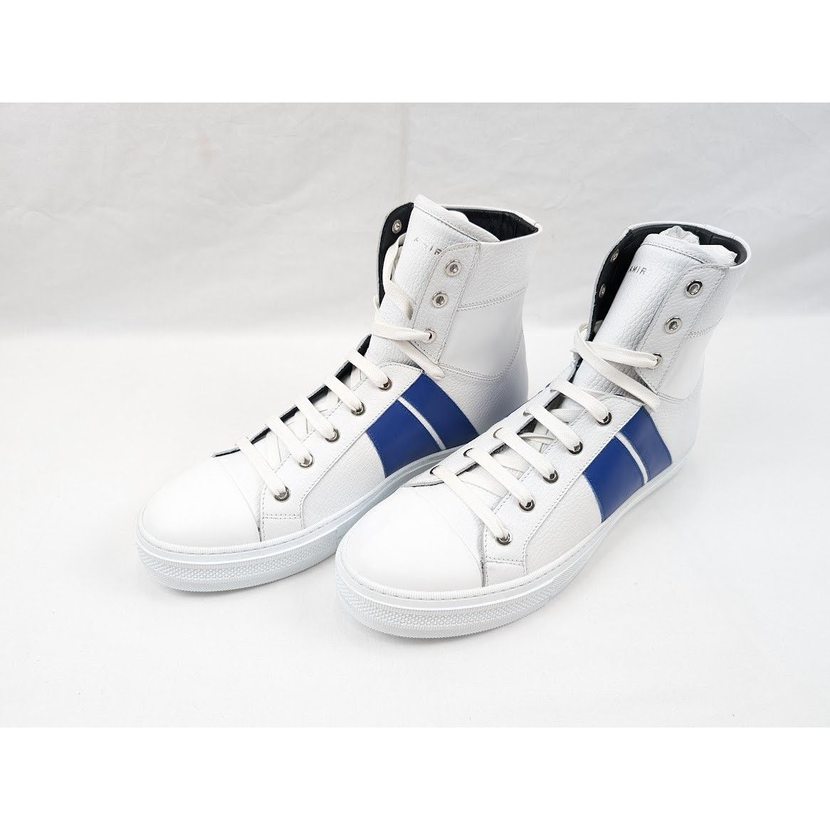 Amiri o1rshd1 Leather Sunset Sneakers in White/Blue Size US 12 / EU 45 - 17 Thumbnail