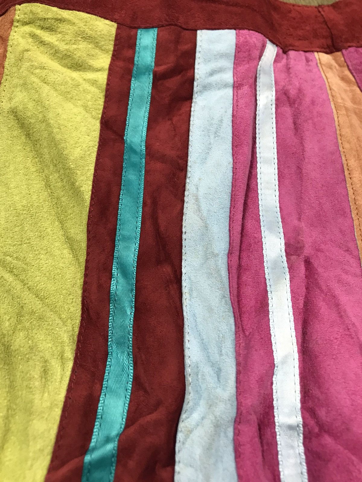 Dolce & Gabbana VINTAGE Y2K DOLCE & GABBANA PATCHWORK LEATHER SKIRTS Size 31" - 5 Thumbnail