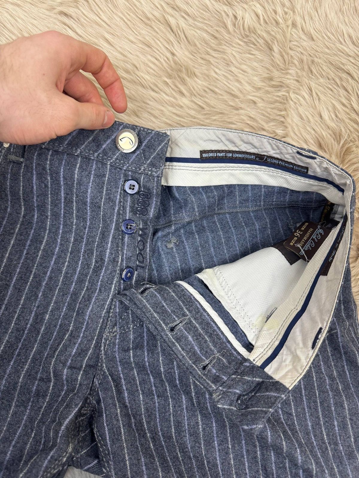 Jacob Cohen Jacob Cohen Vitale Barberis Canonico 688 Wool Slim Trousers Size US 36 / EU 52 - 5 Thumbnail