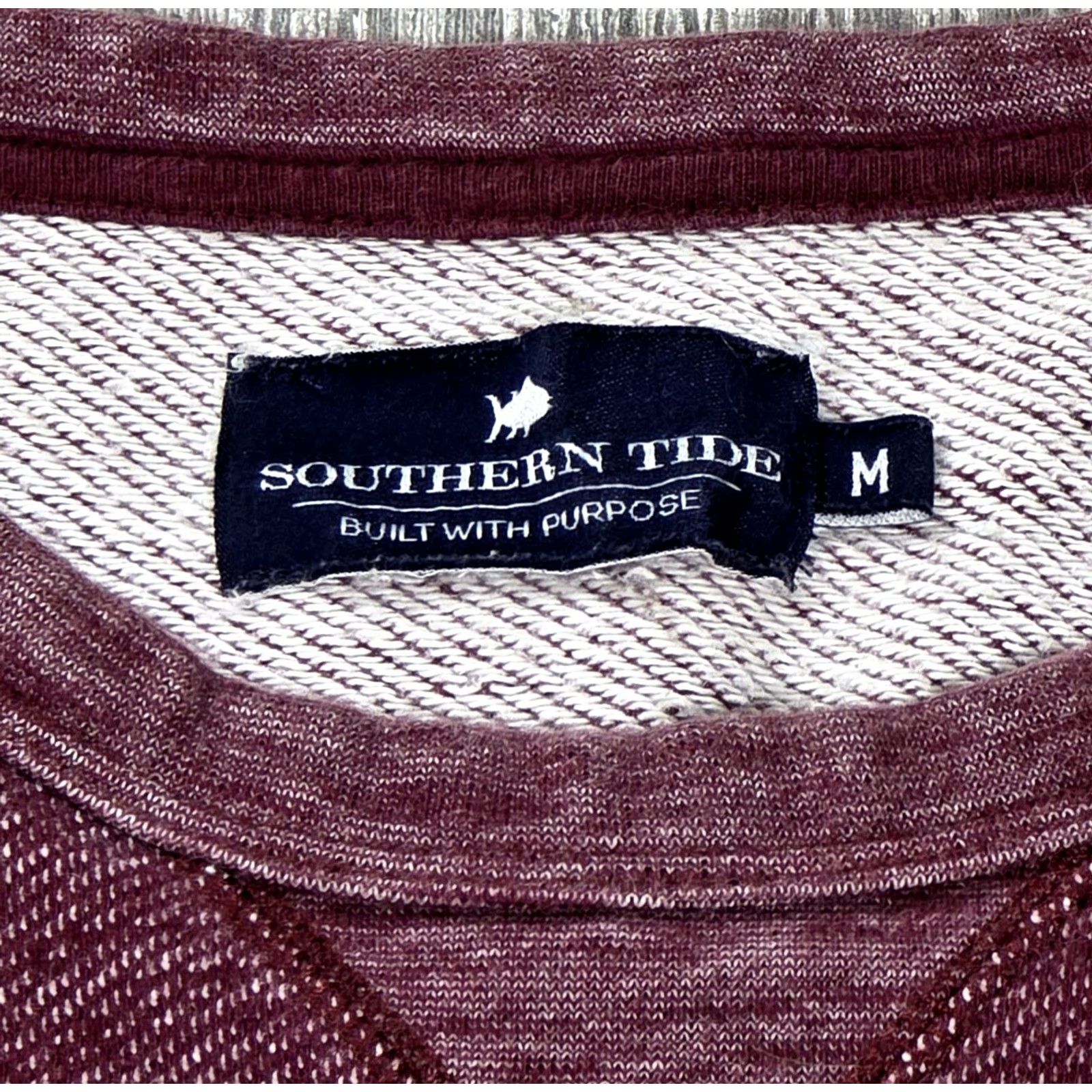 Southern Tide Southern Tide Sweatshirt Mens M Heather Maroon Crew Neck Pullover Knit Embroidered Skipjack Logo Casual All Seasons Regular Fit Shirt Clothing Size US M / EU 48-50 / 2 - 7 Thumbnail