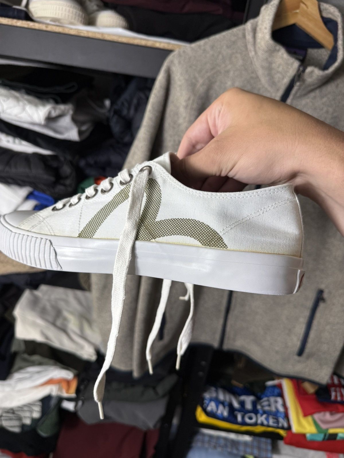 Evisu Evisu Canvas Low Top Sneakers White EU42 Japanese Streetwear Size US 9 / EU 42 - 6 Thumbnail