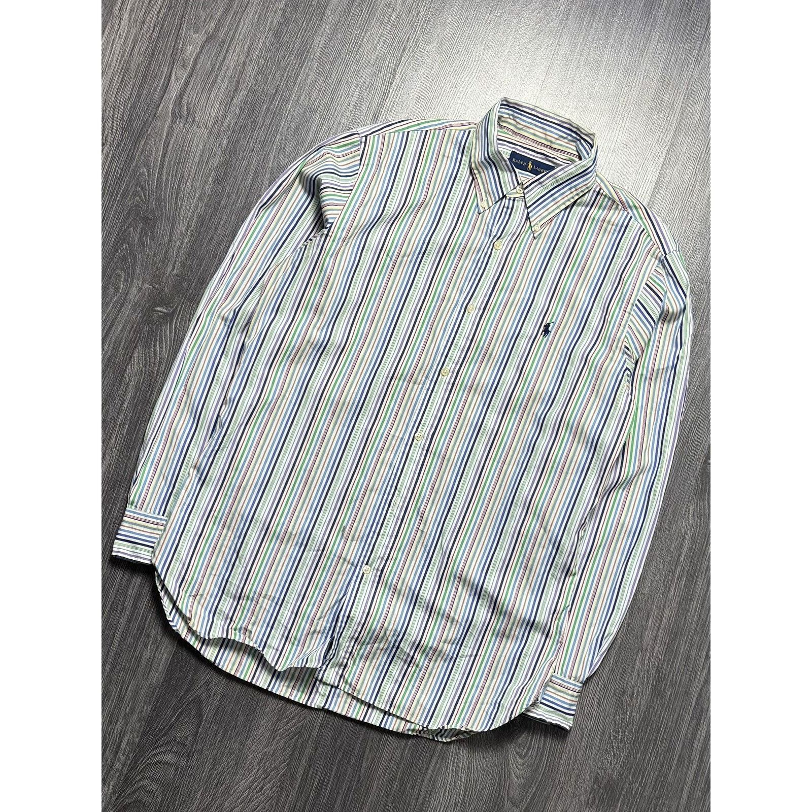 Polo Ralph Lauren × Vintage Y2K Polo Ralph Lauren Striped Shirt Size US L / EU 52-54 / 3 - 2 Thumbnail