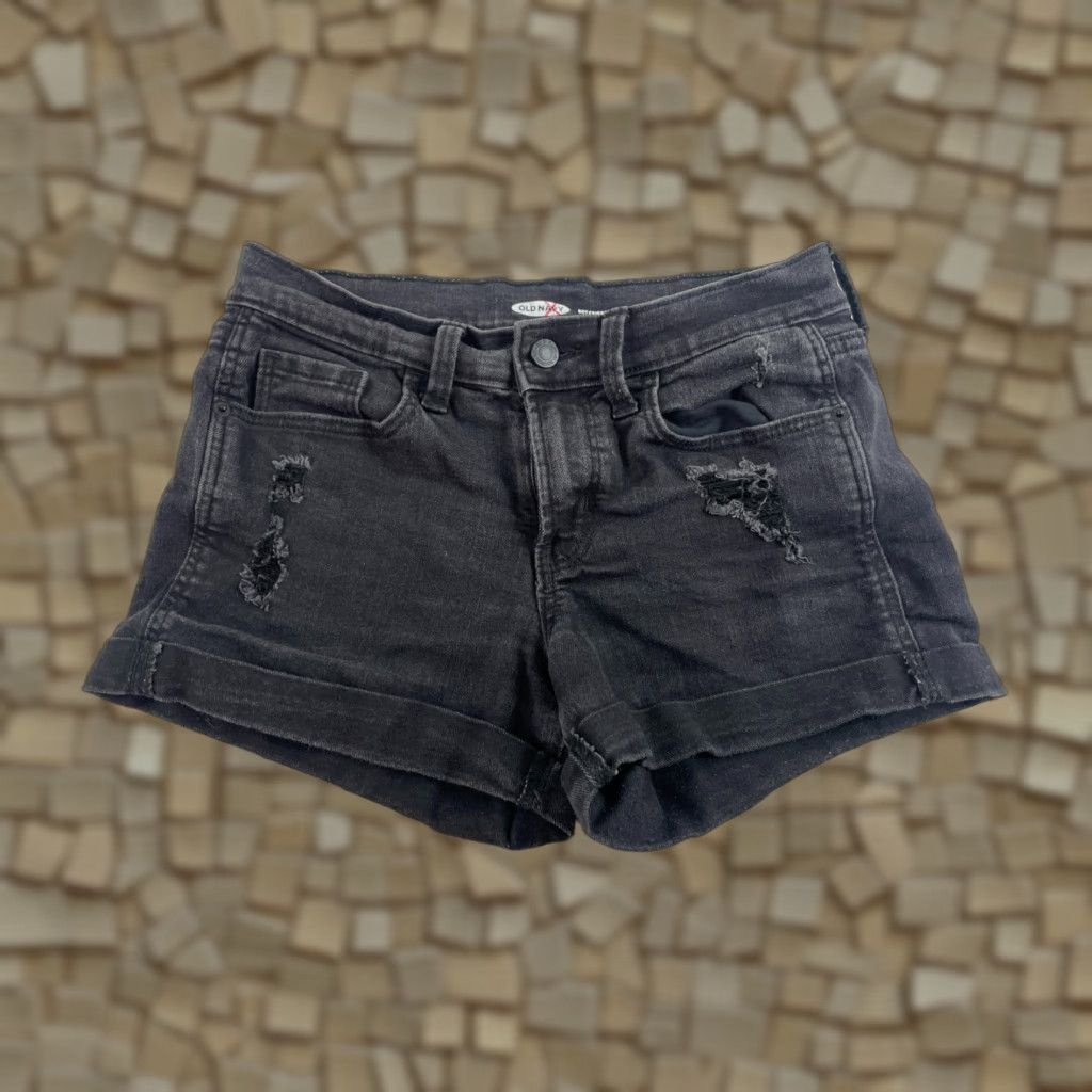 Old Navy Old Navy Shorts Women Black Denim Boyfriend Pockets Size 0 3 in Inseam Mid Rise Regular Size 26" / US 2 / IT 38 - 1 Thumbnail