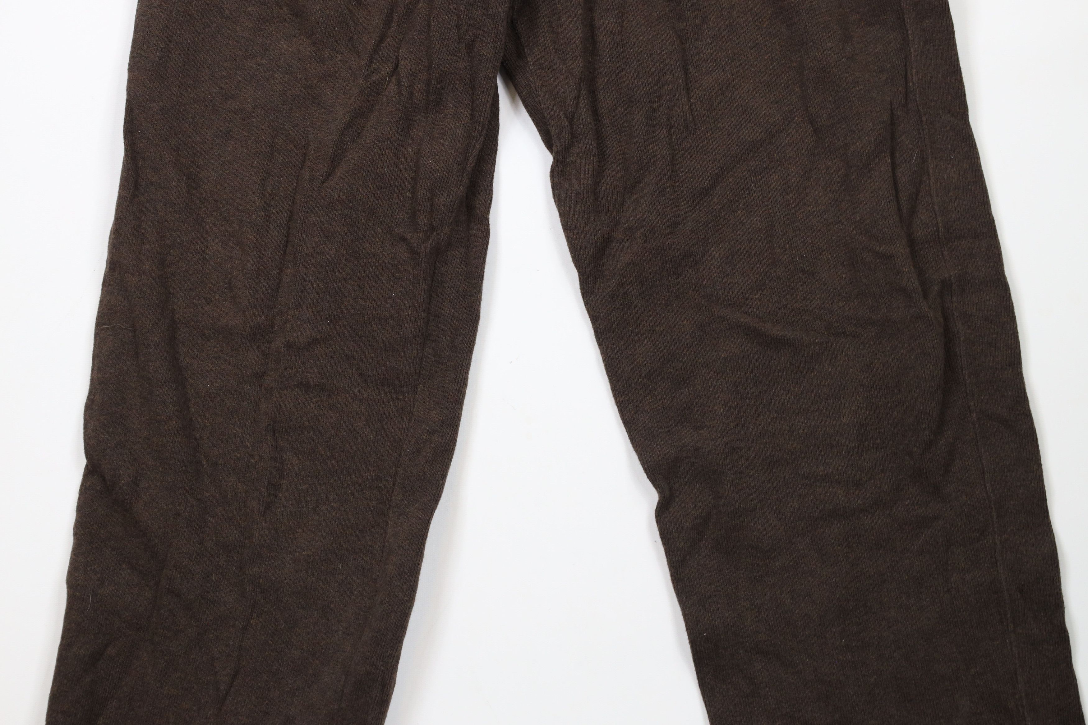 Ralph Lauren × Vintage Vintage Ralph Lauren Ribbed Knit Wide Leg Sweatpants Brown Size US 36 / EU 52 - 3 Thumbnail