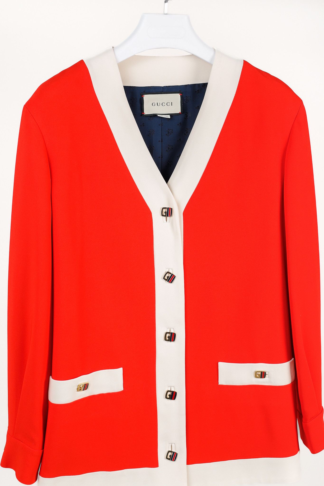 Gucci Gucci Cruise 2020 Red Cady Contrast-Detail Cardigan Size M / US 6-8 / IT 42-44 - 3 Thumbnail