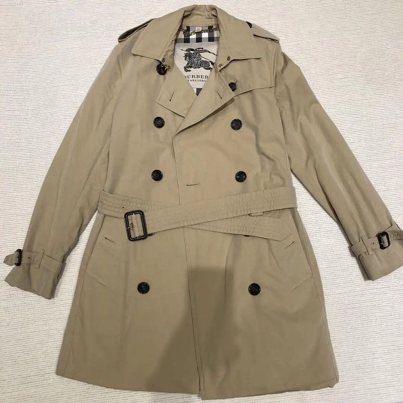 Burberry Burberry Spring Autumn Khaki Cotton Trench Coat Size S / US 4 / IT 40 - 1 Thumbnail