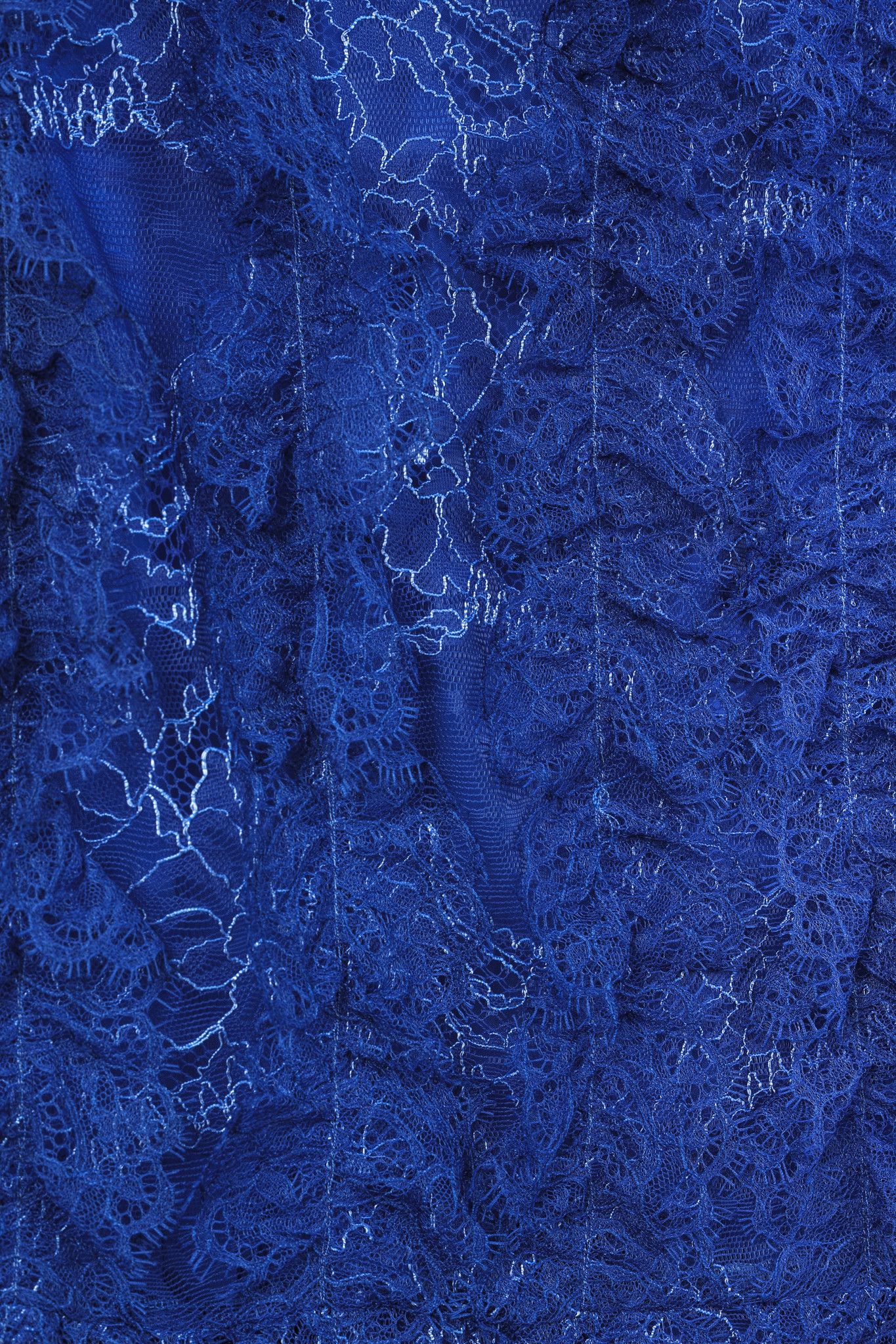 Givenchy Givenchy Cobalt-Blue Lace Ruffle Sleeveless Dress Size S / US 4 / IT 40 - 6 Thumbnail