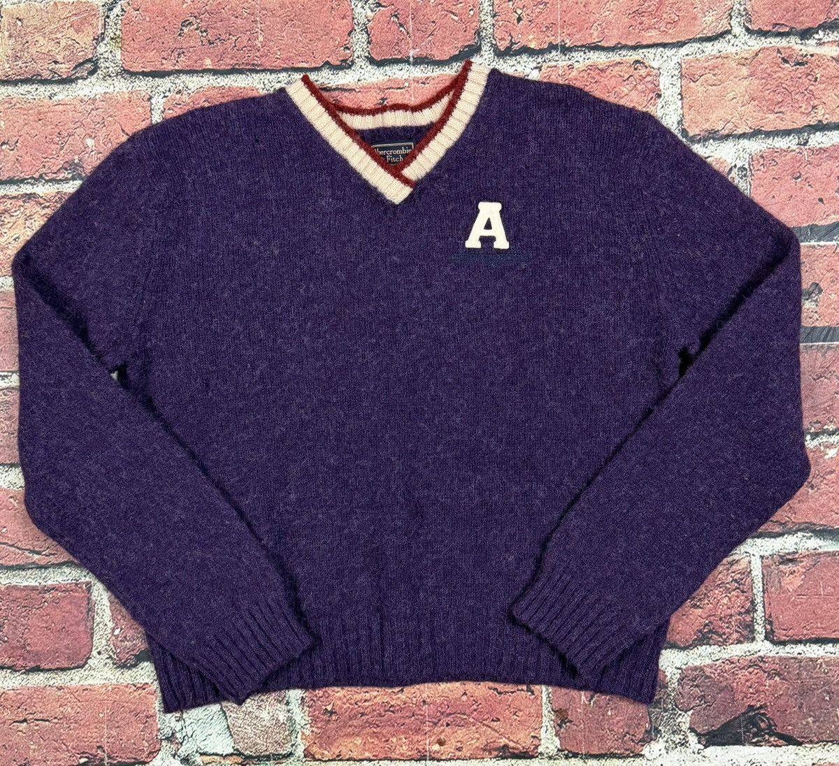 Abercrombie & Fitch Vintage Abercrombie Fitch Shetland Wool Sweater Letterman Size M / US 6-8 / IT 42-44 - 1 Thumbnail