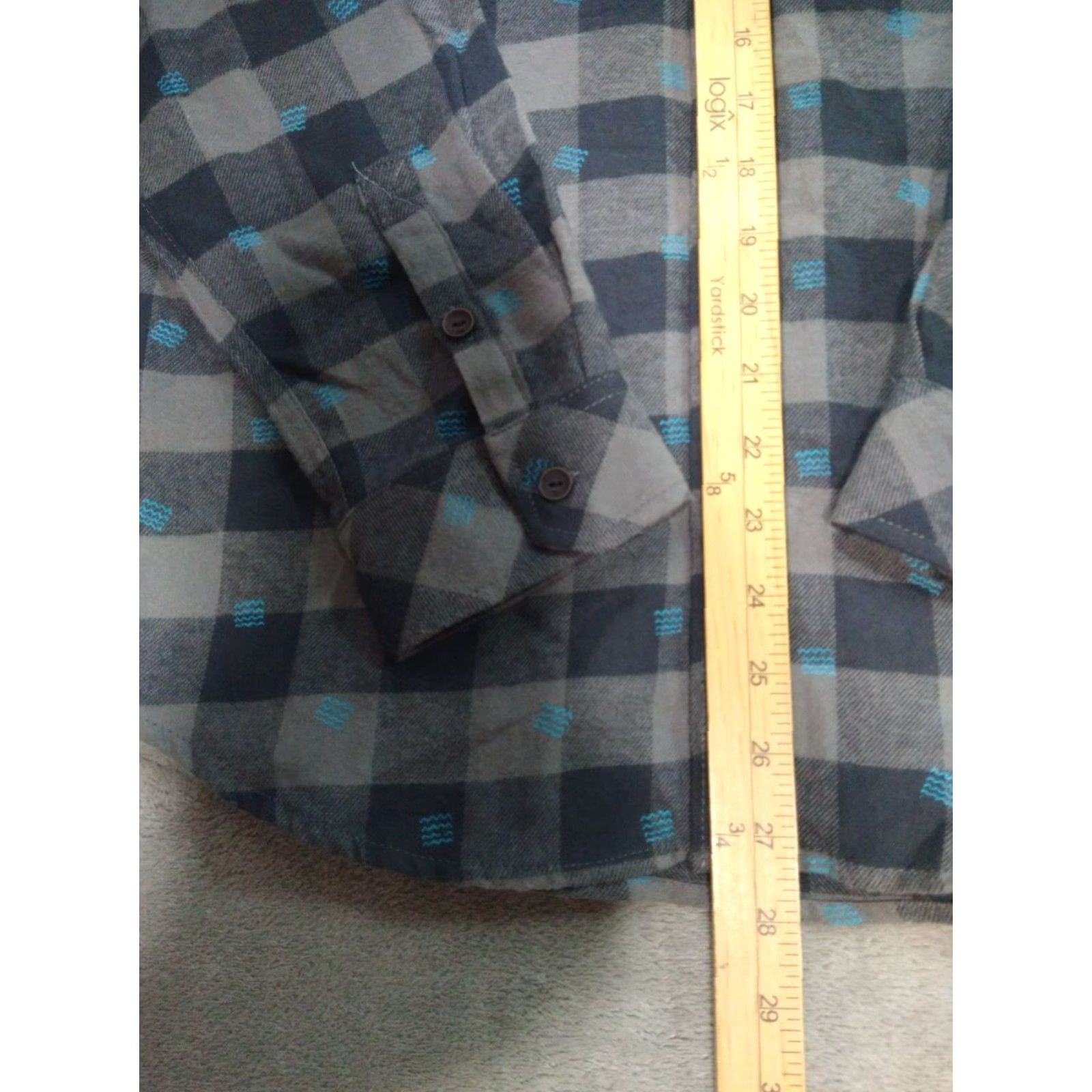 Quiksilver Quiksilver Shirt Mens XL Button-Up Long Sleeve Plaid Flannel Gray Black Cotton Polyester Shirt Size US XL / EU 56 / 4 - 3 Thumbnail