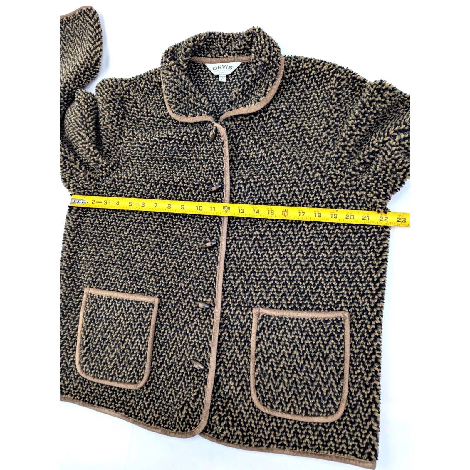 Orvis Orvis Fleece Sherpa Houndstooth Cardigan, Women XL Size XL / US 12-14 / IT 48-50 - 7 Thumbnail