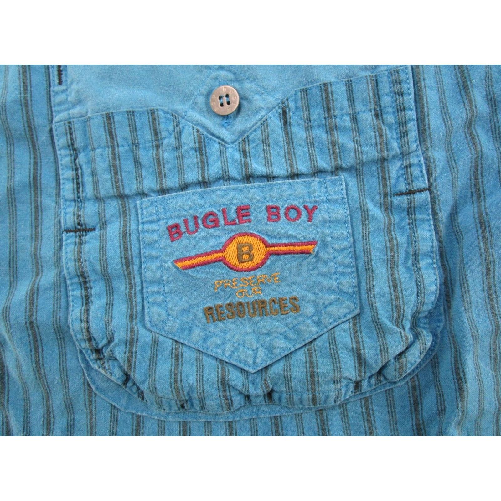Bugle Boy VINTAGE Bugle Boy Button-Up Shirt Blue Long Sleeve Size L Size US L / EU 52-54 / 3 - 2 Thumbnail