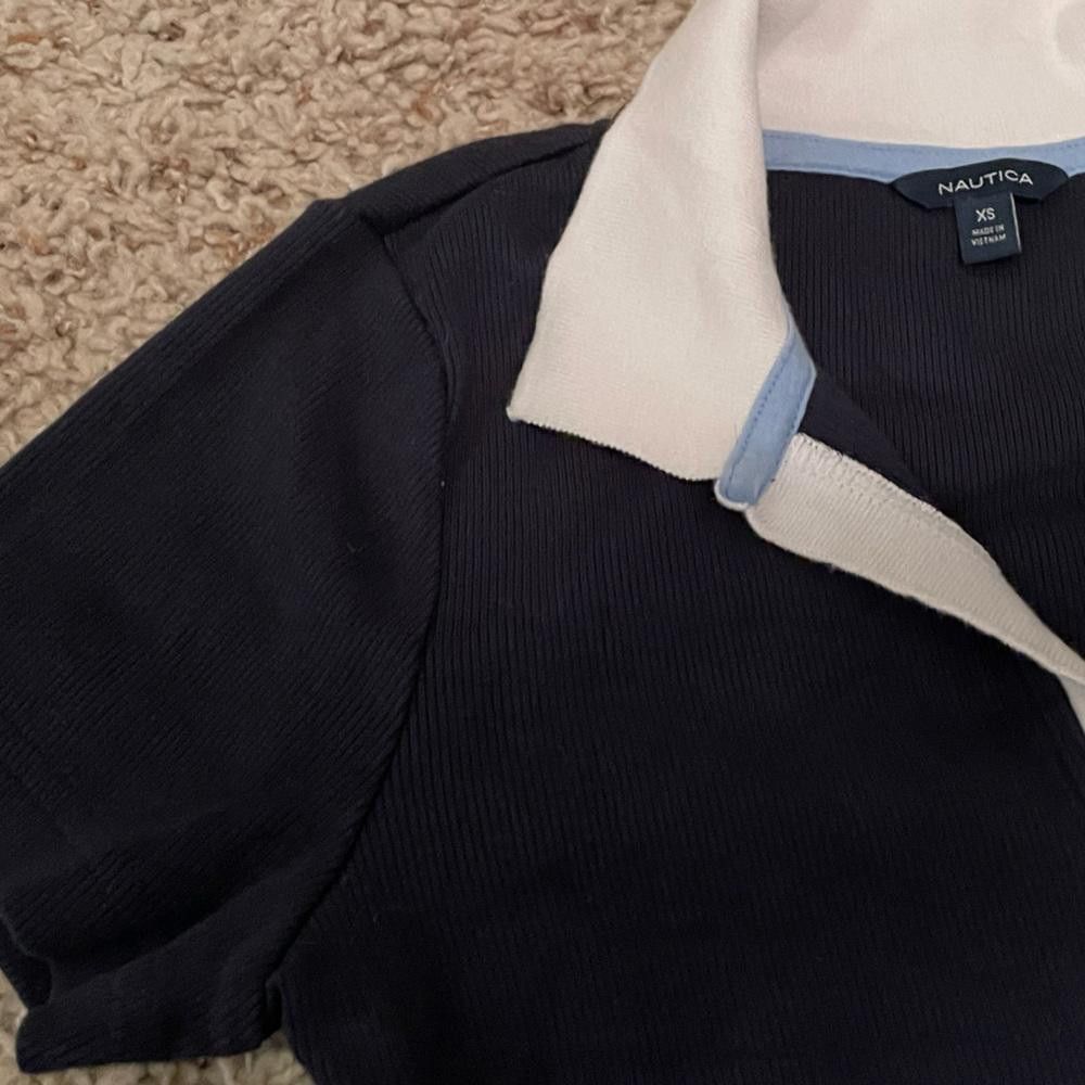 Designer Navy Blue Nautica Womens Polo Size XS / US 0-2 / IT 36-38 - 3 Thumbnail