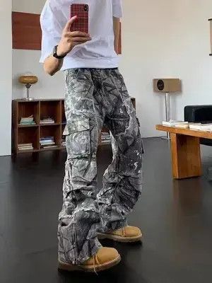 Other Retro Camo Multi-Pocket Wide-Leg Cargo Jeans Size US 32 / EU 48 - 4 Thumbnail