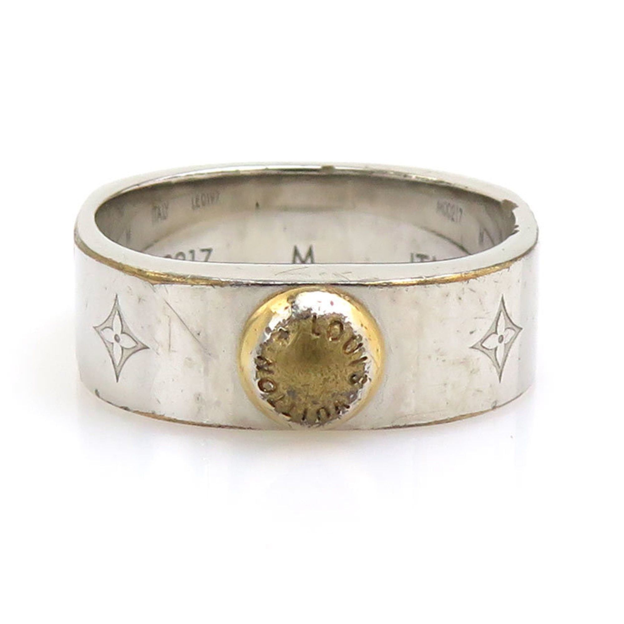 Louis Vuitton Louis Vuitton Nanogram Metal Ring in Silver and Gold, Men's Women's, M00217, 1, Free Shipping, H31955a Size ONE SIZE - 1 Thumbnail