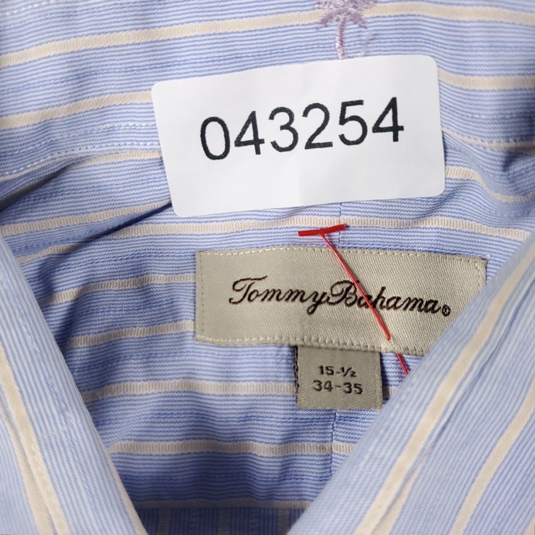 Tommy Bahama TOMMY BAHAMA Men's Dress Shirt 15.5 Blue Striped Long Sleeve Button-Up Cotton Size 40R - 6 Thumbnail