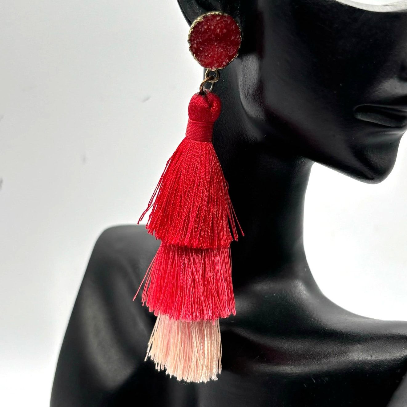 Other Red Tassel Earrings Size ONE SIZE - 1 Thumbnail