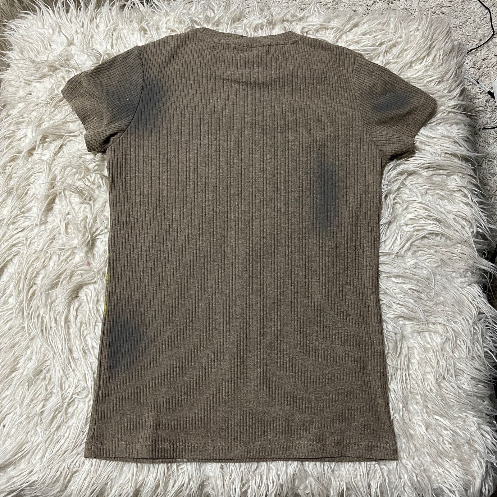 Hysteric Glamour Y2k Streetwear Graphic Thermal Knitted T-Shirt Beige Brown Size US XL / EU 56 / 4 - 7 Thumbnail