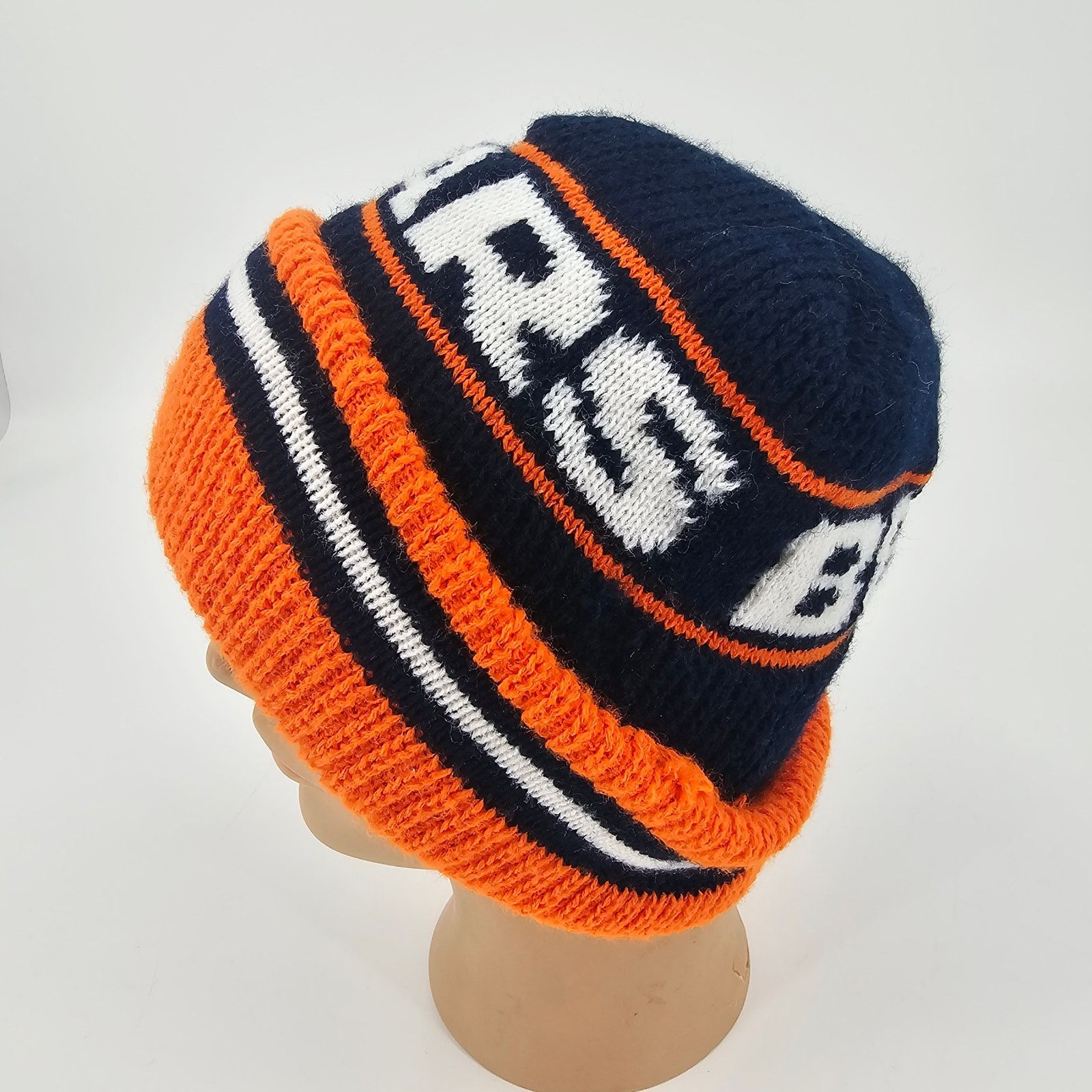 NFL × Vintage Vintage 90's Chicago Bear Cuffed Beanie Winter Hat Retro NFL Size ONE SIZE - 2 Thumbnail