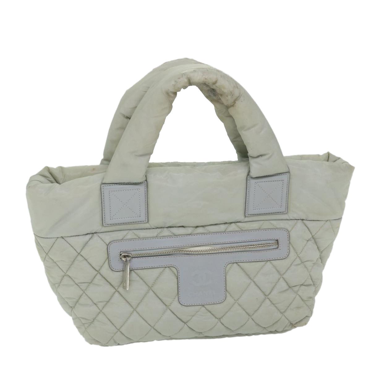 image of Chanel Cococoon Hand Bag Nylon Gray Cc Auth Bs9551 in Grey, Women's