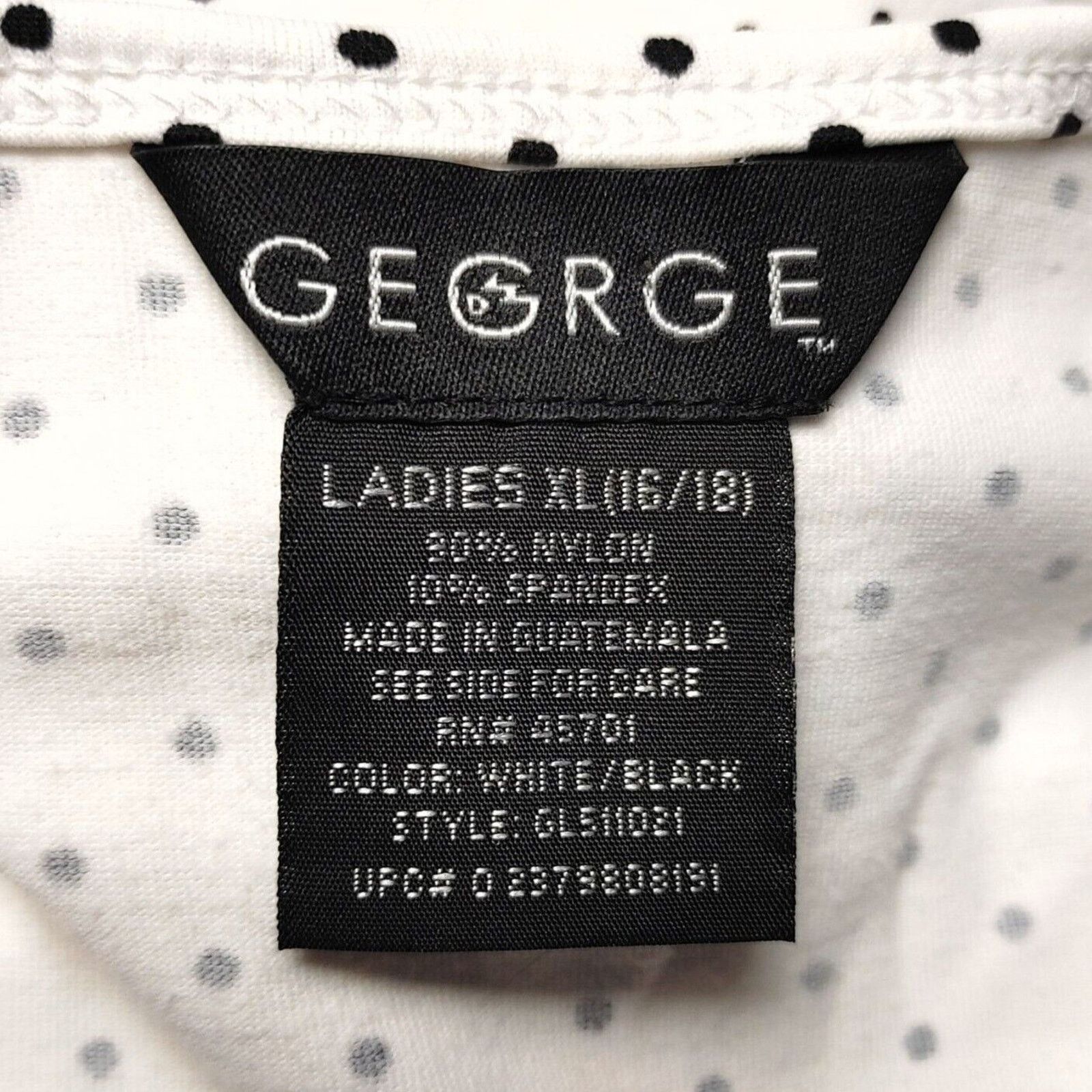 George George Women's White Polka Dot Short Sleeve Basic Tee XL Size XL / US 12-14 / IT 48-50 - 3 Thumbnail
