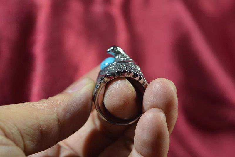 Jewelry Turquoise Jewelry Eagle Rings Chrome Ring (Size 7-13) Size ONE SIZE - 5 Thumbnail
