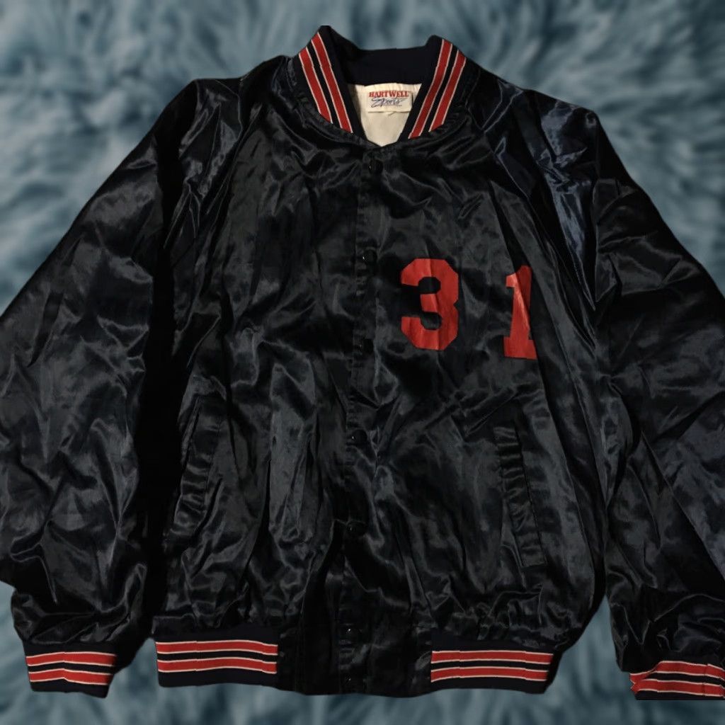 Vintage VINTAGE San Marcos Stars Satin Jacket L USA School Sports 80s 90s Hartwell Blue Mens Jacket Size US L / EU 52-54 / 3 - 1 Thumbnail