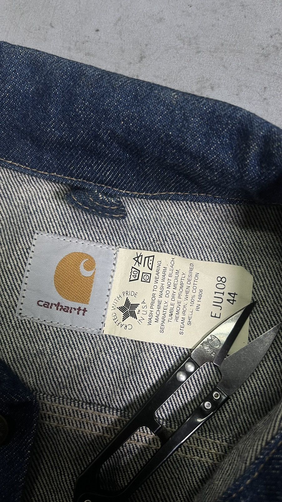 Carhartt × Vintage Vintage 1993 Carhartt Denim Jacket Size US L / EU 52-54 / 3 - 4 Thumbnail