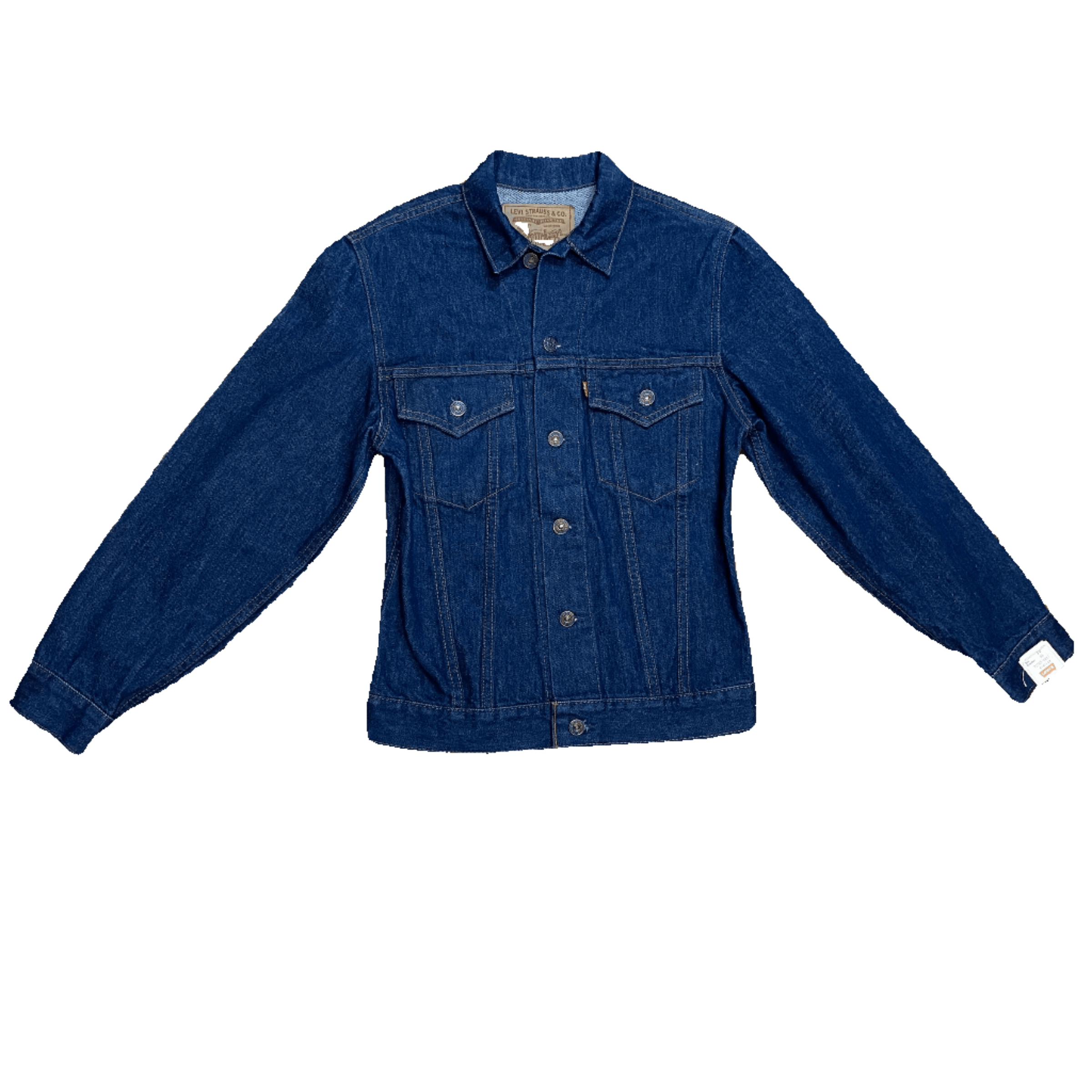 Levi's Levi's Deadstock Dark-Wash 2 Pocket Red Tab Union Made In Canada Vintage Denim Trucker Jacket Size S Size US S / EU 44-46 / 1 - 1 Thumbnail
