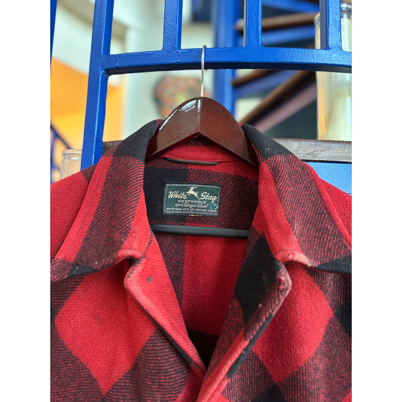 Vintage White Stag Red & Black Plaid Wool Cruiser Jacket Size L Size US L / EU 52-54 / 3 - 3 Thumbnail