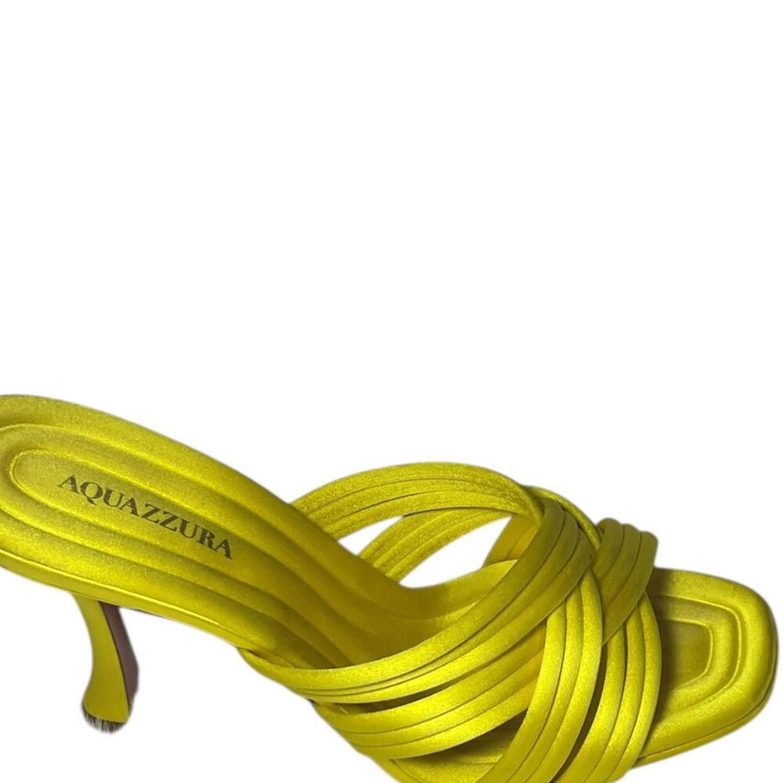 Other AQUAZZURA oahu 95 satin mules - yellow Size US 7.5 / IT 37.5 - 3 Thumbnail