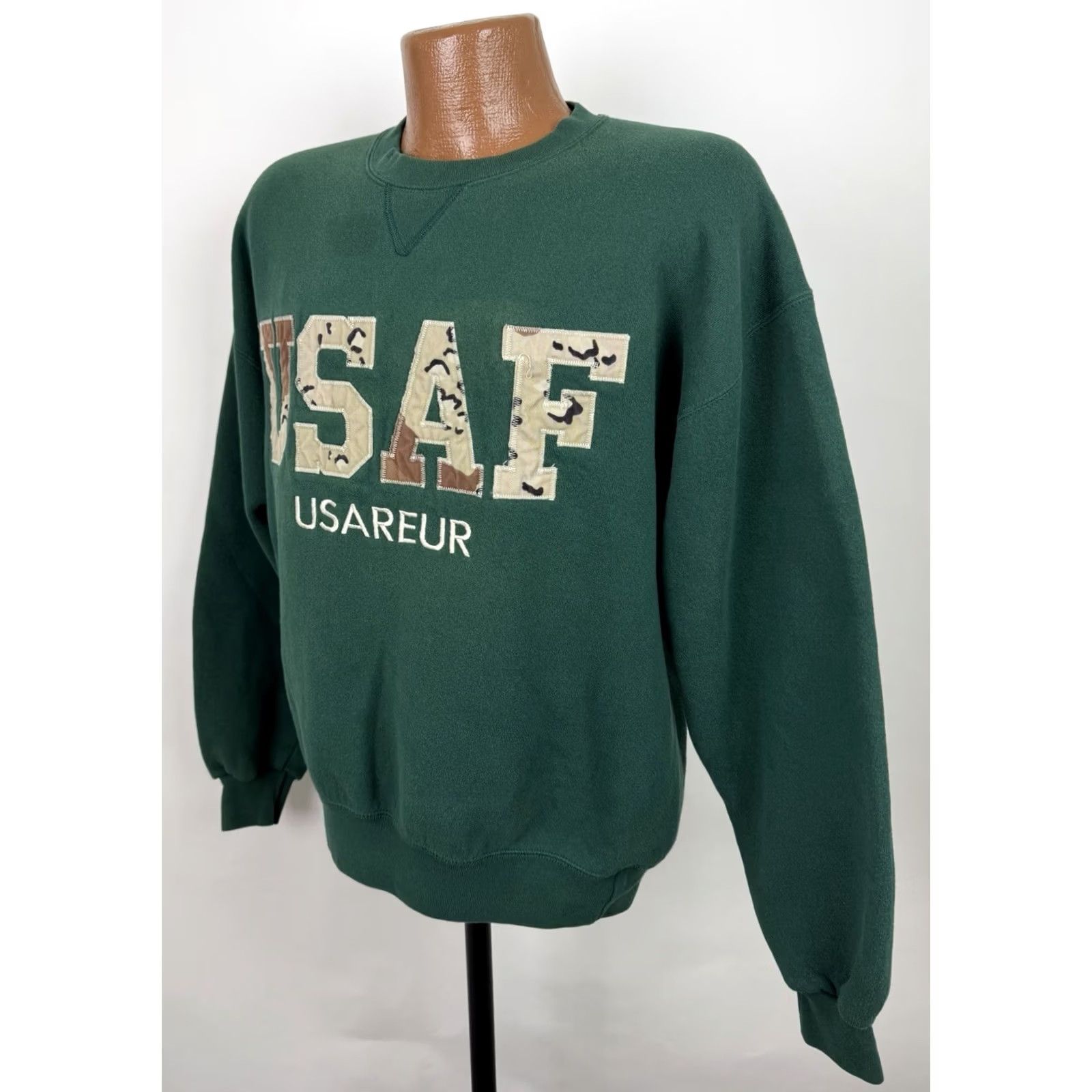 Soffe VINTAGE Soffe Sweatshirt Mens L US Air Force Embroidered Green Cotton Blend Pullover 90s Army Grunge Retro Size US L / EU 52-54 / 3 - 4 Thumbnail
