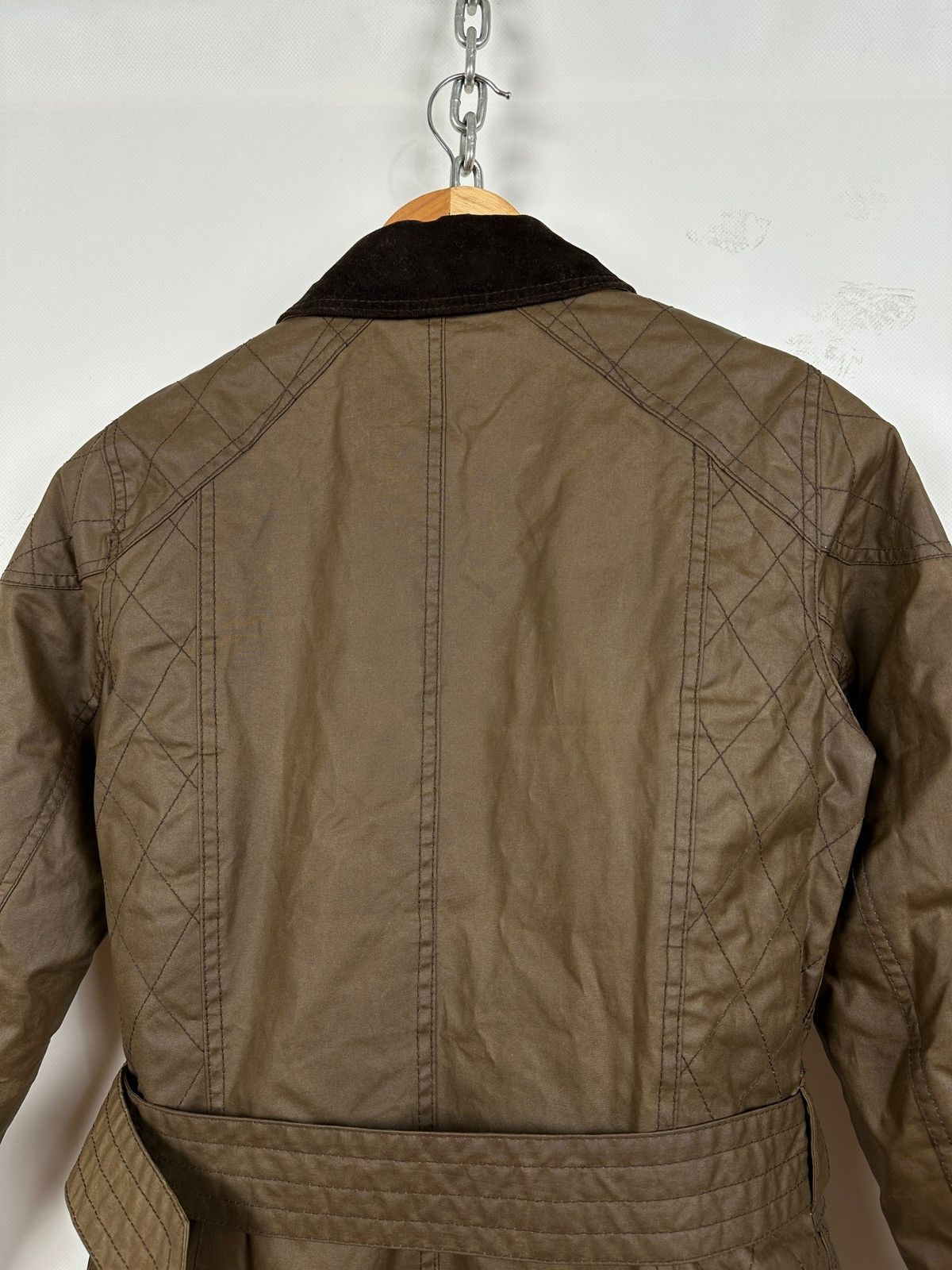 Barbour Women’s Barbour Wax Quilted Belt Brown Jacket Size M / US 6-8 / IT 42-44 - 14 Thumbnail