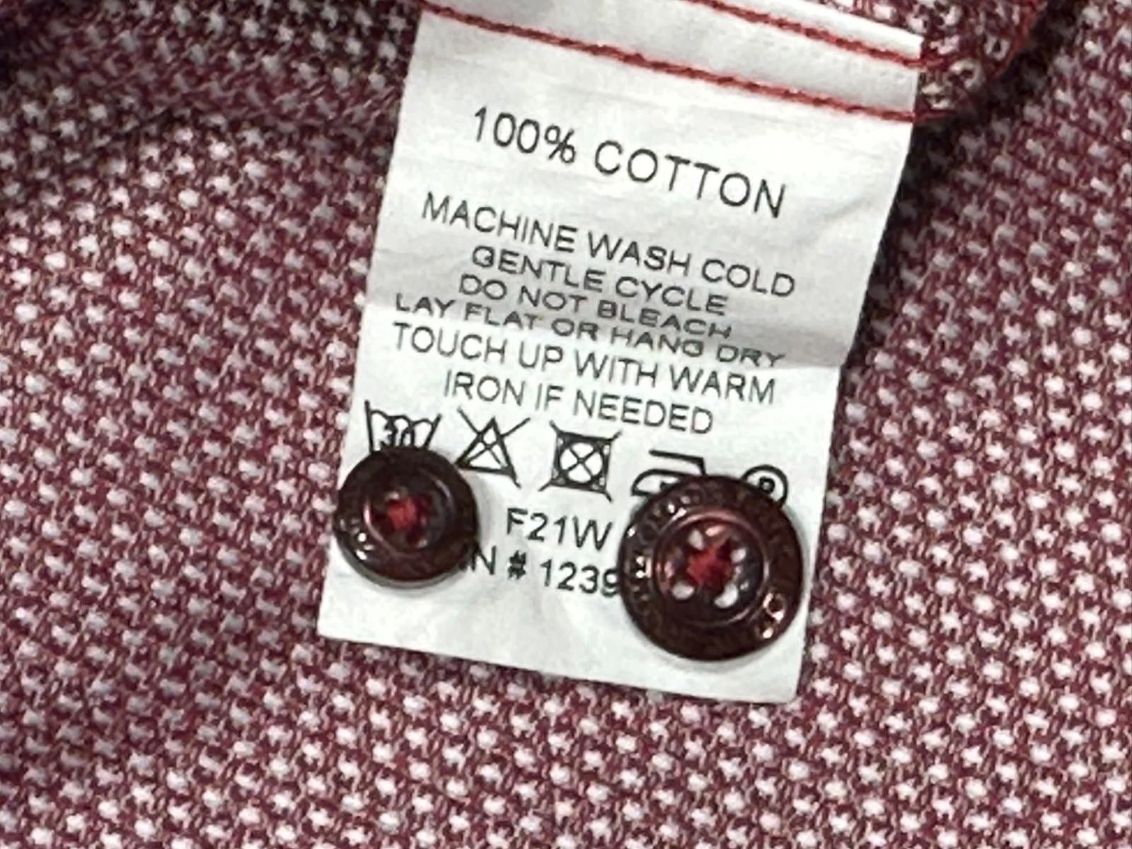Other Hammer Made Pin Check Cotton Button Up Red Mens L 16.5 Size US L / EU 52-54 / 3 - 10 Thumbnail