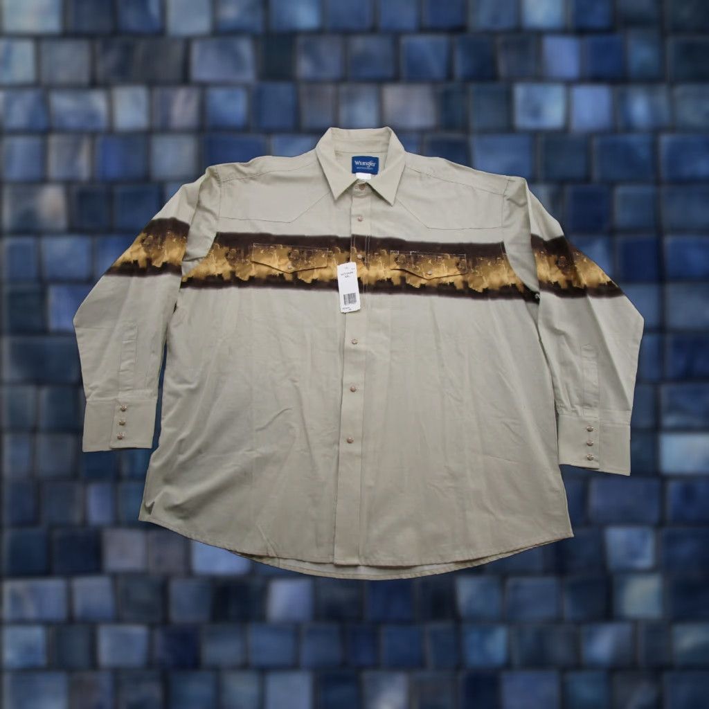 Wrangler VINTAGE Wrangler Western Pearl Snap Horses Rodeo Long Sleeve Shirt Men’s 2XL NEW Size US XXL / EU 58 / 5 - 1 Thumbnail