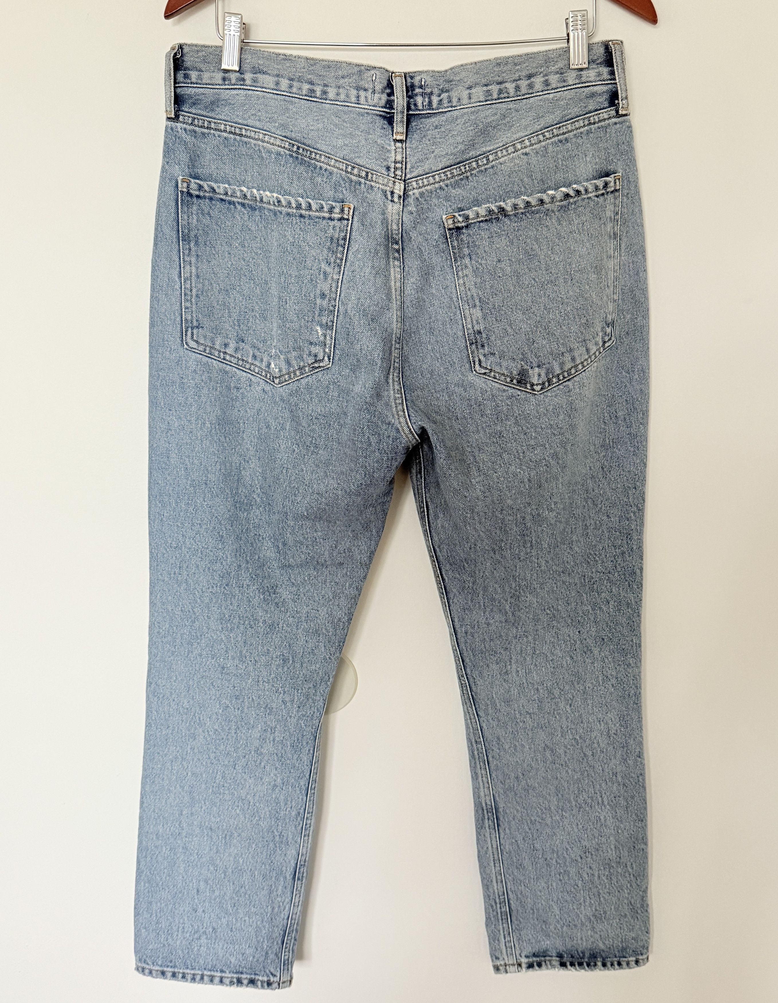 Agolde AGOLDE Riley High Rise Straight Crop Jean Distressed Cotton Size 32" / US 10 / IT 46 - 3 Thumbnail