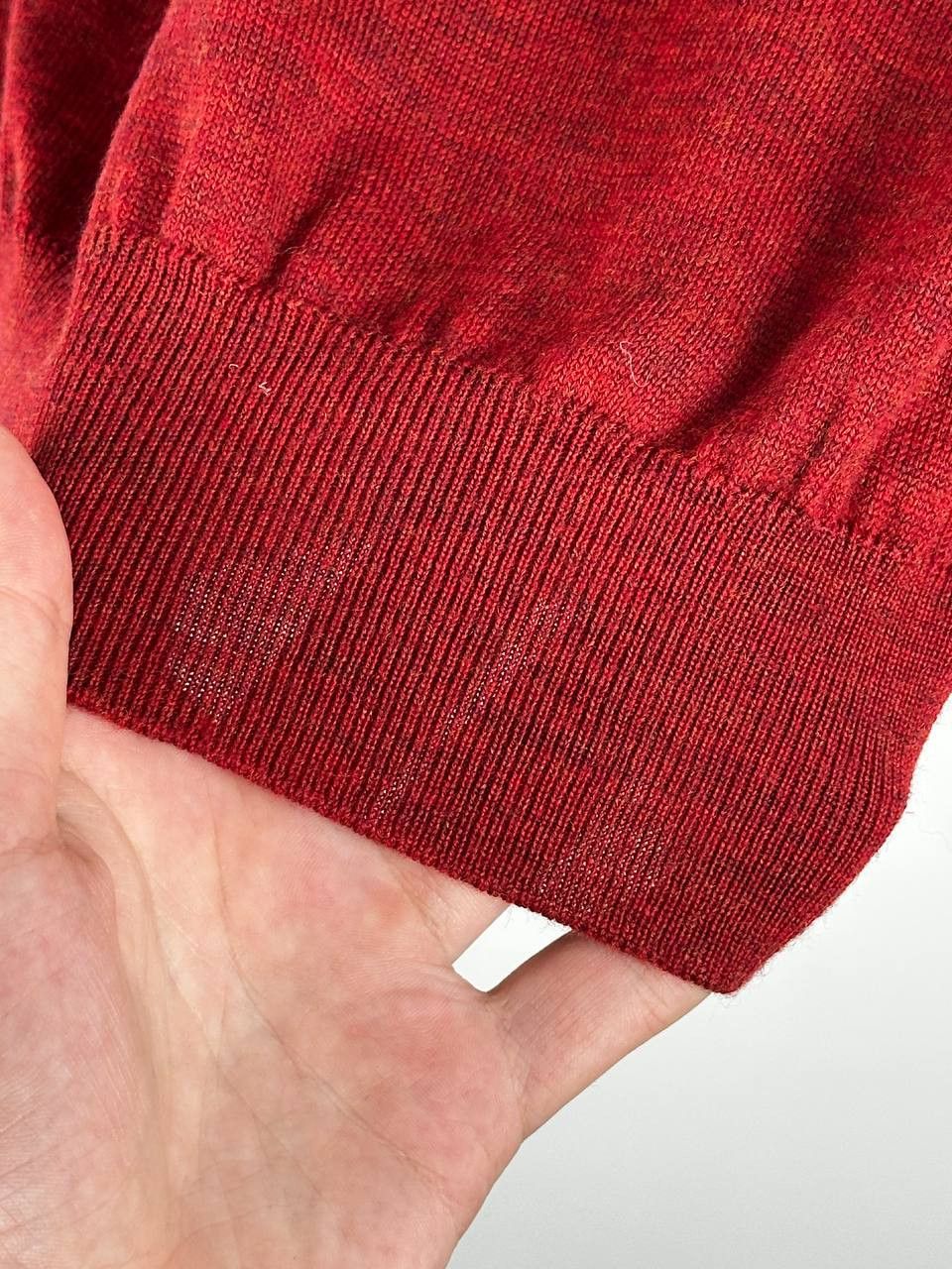 Fedeli FEDELI 100% Wool Red Mock Neck Sweater Size US M / EU 48-50 / 2 - 8 Thumbnail