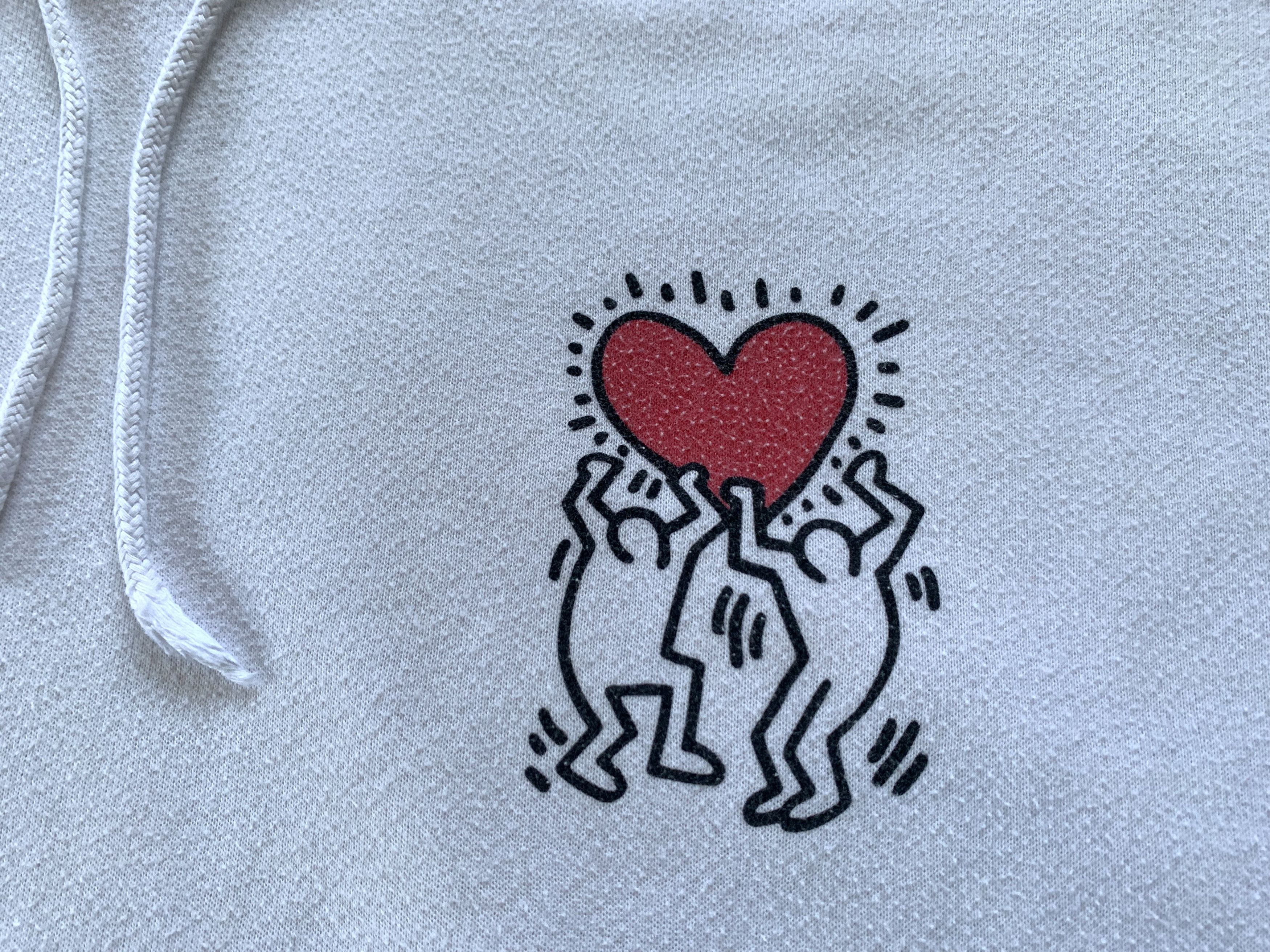 Keith Haring Keith Haring Mens White Printed Pop Art Hoodie Size US XL / EU 56 / 4 - 5 Thumbnail