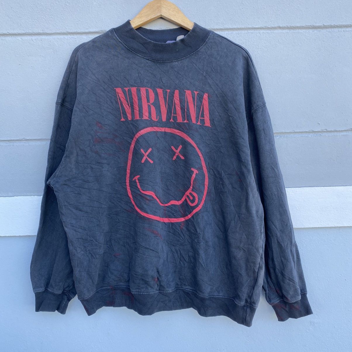 Band Tees × Nirvana × Vintage Nirvana Rare Vintage sun faded Paint A1 Size US XL / EU 56 / 4 - 1 Thumbnail