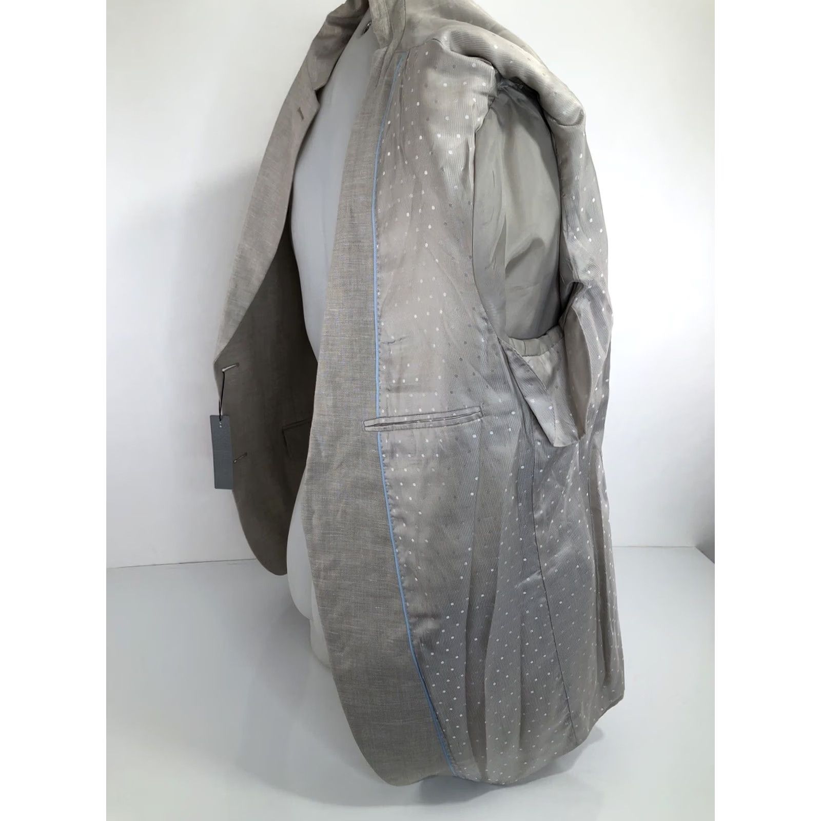 Perry Ellis PERRY ELLIS Blazer Jacket Linen Blend Mens 42 Beige Chest 22" Length 30" Sleeve 26" button front 5G Tags NWT Size 42R - 8 Thumbnail