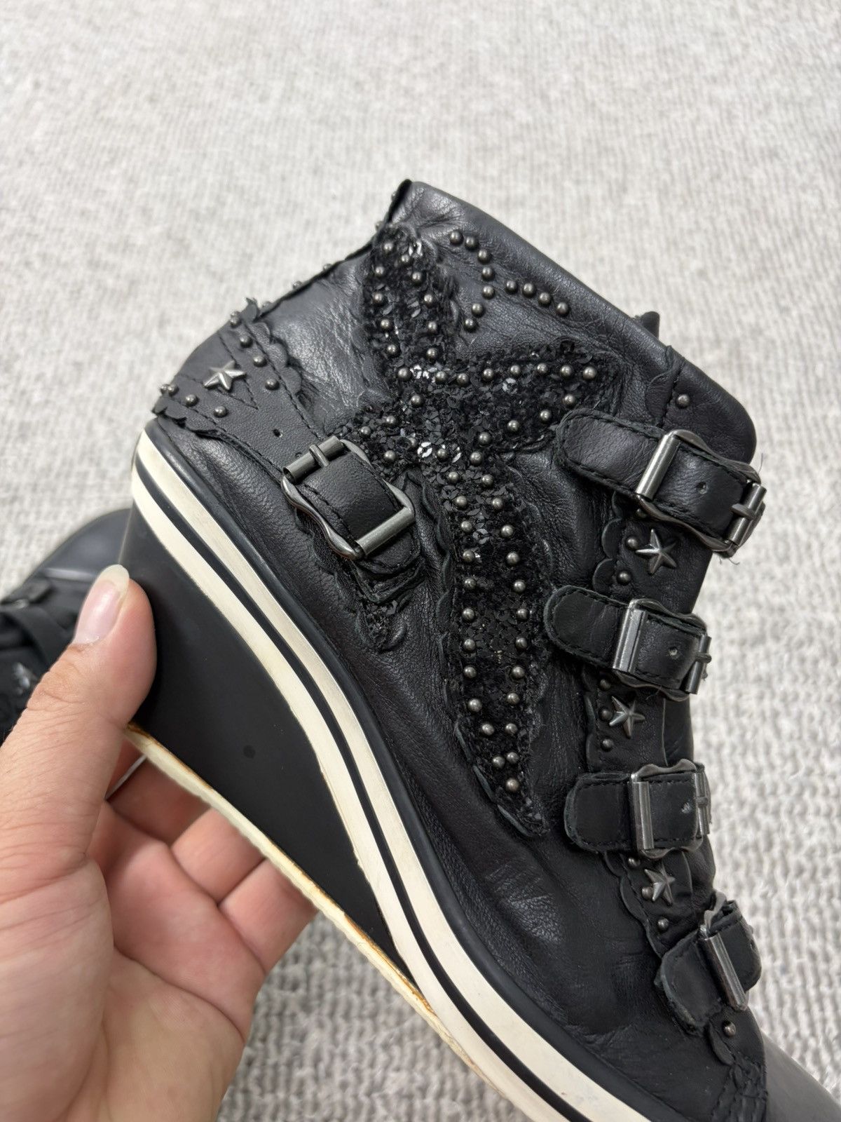 ASH Ash Wedge Genial Buckled Leather Size 38 Size US 8 / IT 38 - 8 Thumbnail